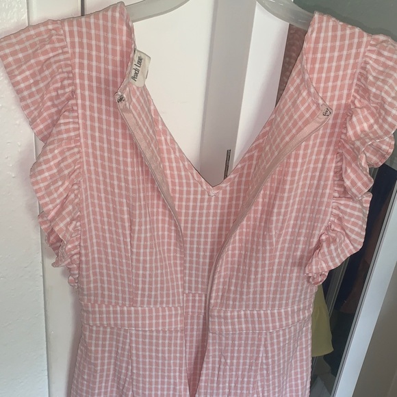 Pink Gingham Ruffle Romper - Picture 8 of 9